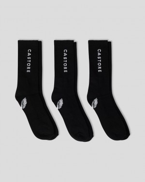Castore Cushioned Crew Socks 3 Pack Černé | FZJELC-854