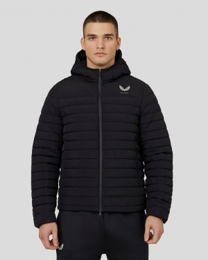 Castore Hooded Puffer Jacket Černé | KVAZGF-043